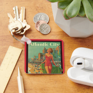 Vintage resor, Atlantic City Resort Beach Blonde Nyckelring