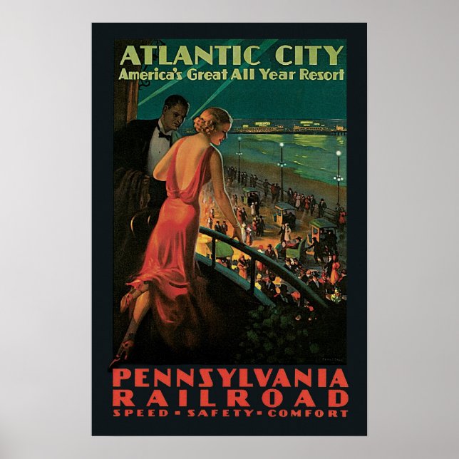 Vintage resor,Atlantstad Poster (Framsidan)