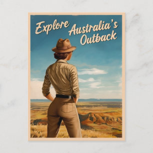 Vintage resor Australia Outback Retro Scenia Vykort