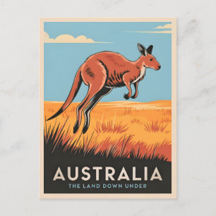 Vintage resor Australien Kangaroo Outback Natature Vykort