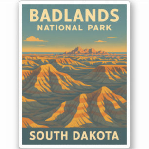 Vintage resor Badlands nationalpark South Dakota Klistermärken