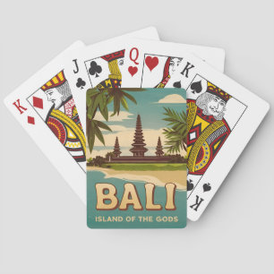 Vintage resor Bali Indonesia Retro Graphic Casinokort