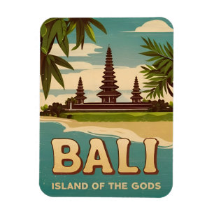 Vintage resor Bali Indonesia Retro Graphic Magnet