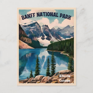 Vintage resor Banff nationalpark Retro Graphic Vykort