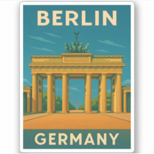 Vintage resor Berlin Tyskland Brandenburg Grind Klistermärken