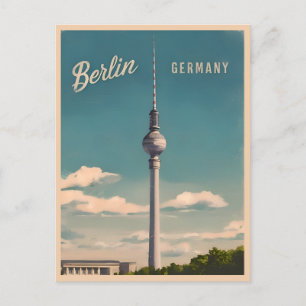 Vintage resor Berlin Tyskland Retro Scenia Vykort