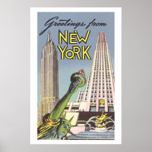 Vintage Resor, Berömda Landmärken i New York City Poster