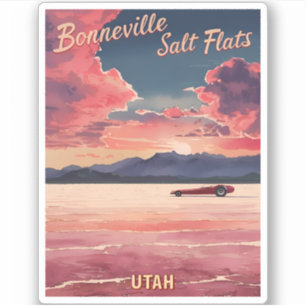 Vintage resor Bonneville Salt Flats Utah Retro Klistermärken