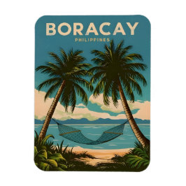 Vintage resor Boracay Filippinerna Retro Scenia Magnet