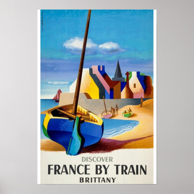 Vintage resor - Bretagne Frankrike Poster (Framsidan)