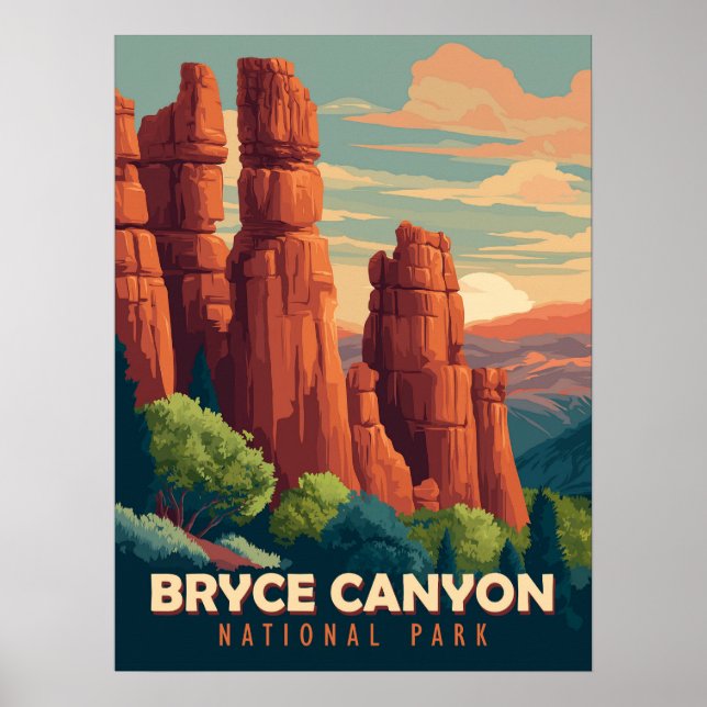 Vintage resor Bryce Canyon nationalpark Utah Poster (Framsidan)