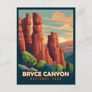 Vintage resor Bryce Canyon nationalpark Utah Vykort