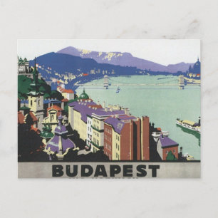 Vintage resor Budapest Ungern Vykort
