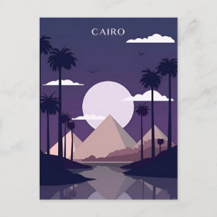 vintage resor Cairo Egypten Pyramids & Sphinx Giza Vykort