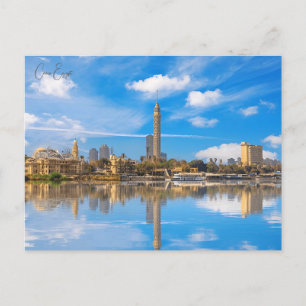 vintage resor Cairo Egypten Pyramids & Sphinx Giza Vykort