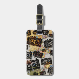 Vintage resor Camera Mönster Bagagebricka