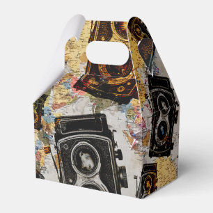 vintage resor Camera Mönster Presentaskar