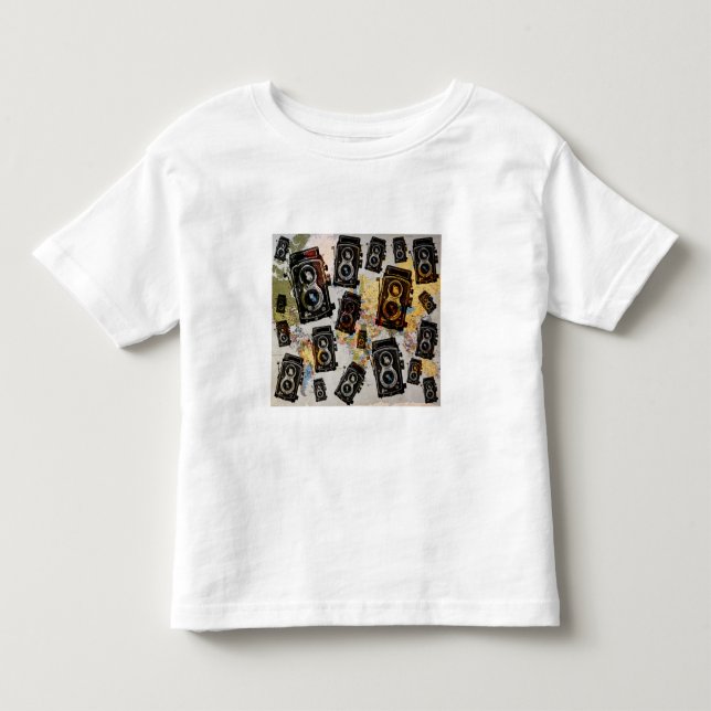 Vintage resor Camera Mönster T Shirt (Framsida)