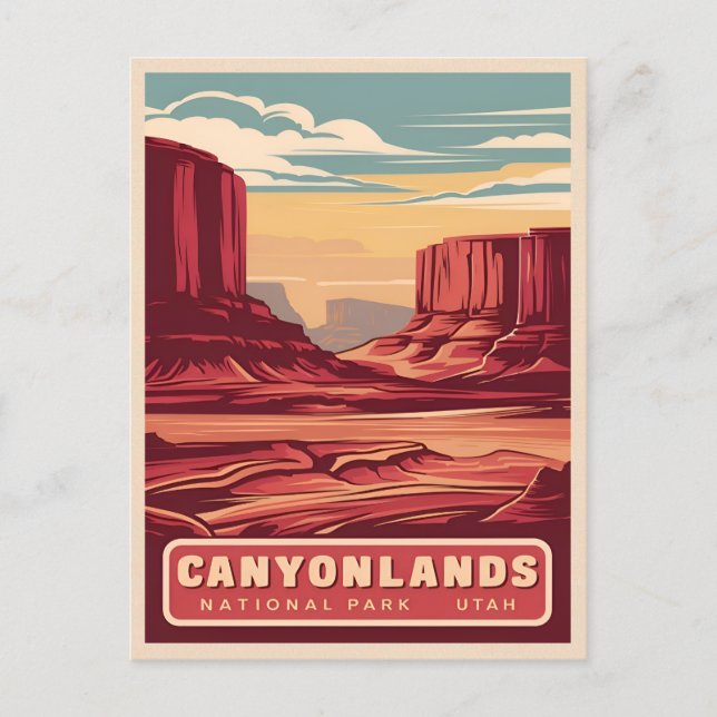 Vintage resor Canyonlands nationalpark Landskap Vykort (Framsida)