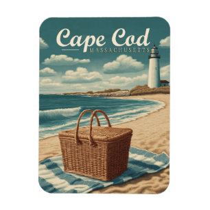 Vintage resor Cape Cod Massachusetts Beach Retro Magnet