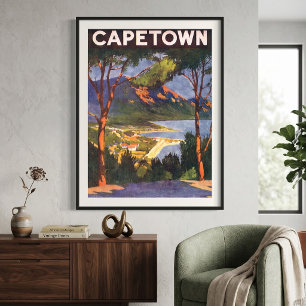 vintage resor, Cape Town, a City in South Afrika Poster