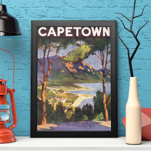 vintage resor, Cape Town, a City in South Afrika Poster
