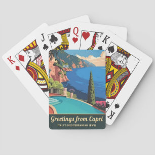 Vintage resor Capri Italien Seaside Retro Scenia Casinokort