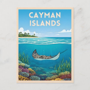 Vintage resor Caymanöarna under vatten Vykort