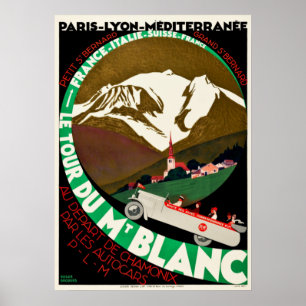 Vintage resor Chamonix Mont Blanc Frankrike Poster