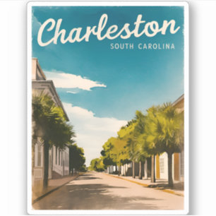 Vintage resor Charleston South Carolina Retro Klistermärken