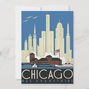 Vintage resor Chicago har allt City Skyline
