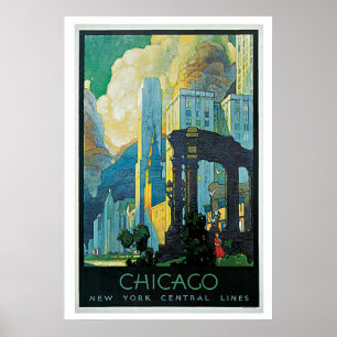 Vintage resor Chicago Illinois Amerika Poster