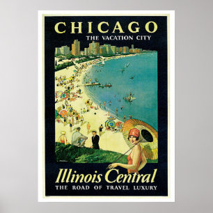 Vintage resor Chicago Illinois Amerika Poster