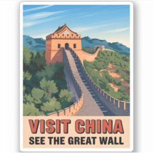 Vintage resor China Underbart väggåterställande li Klistermärken