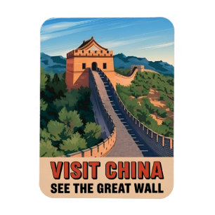 Vintage resor China Underbart väggåterställande li Magnet