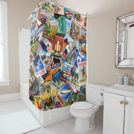 vintage resor Collage No. 3 Shower Curtain