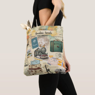 Vintage resor Collage Tygkasse