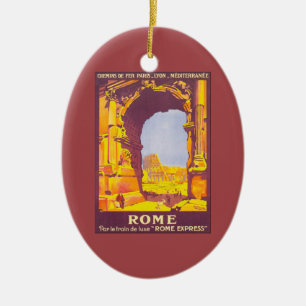 Vintage Resor, Colosseum i Rom Italien Italiensk Julgransprydnad Keramik