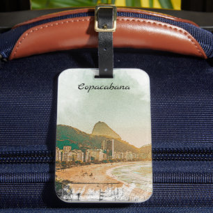 Vintage resor Copacabana Beach Rio de Janeiro Bagagebricka