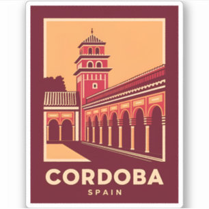 Vintage resor Cordoba Spain Retro Scenia Klistermärken