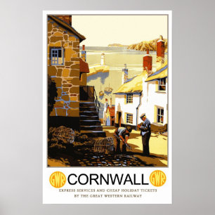 Vintage resor Cornwall Poster