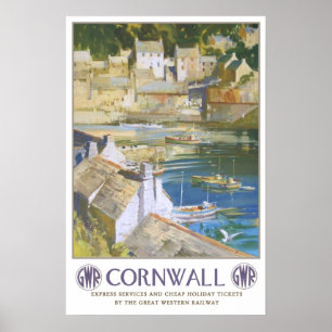 Vintage resor Cornwall Poster