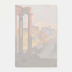 Vintage resor design med romerskt forum i sikte post-it block