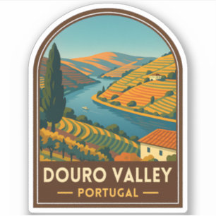 Vintage resor Douro Valley Portugal Retro Scenia Klistermärken