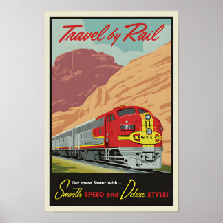 Vintage resor efter järnvägPoster Poster