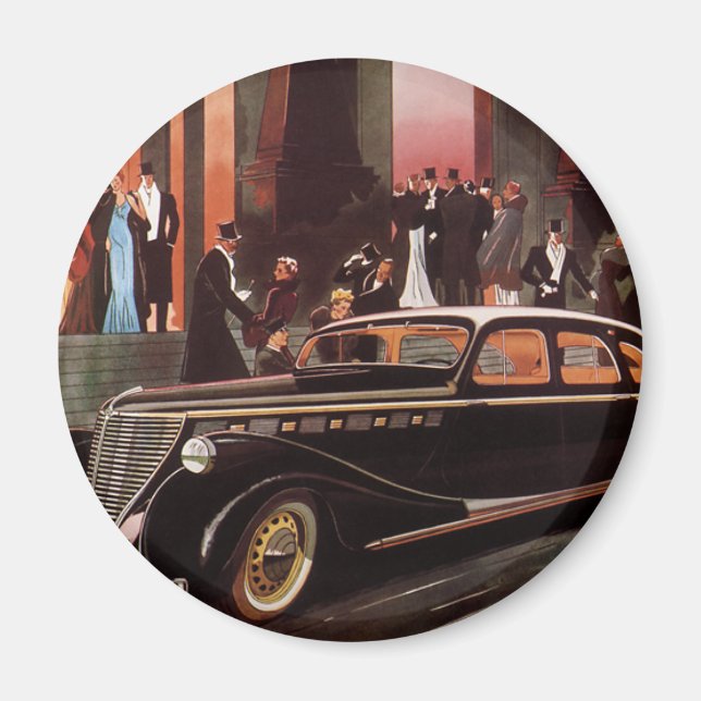 Vintage resor, Elegant Stretch Limousine Car Magnet (Framsidan)