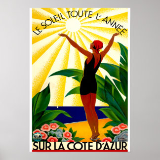 Vintage resor - Elfenbenskusten - Fransken Riviera Poster