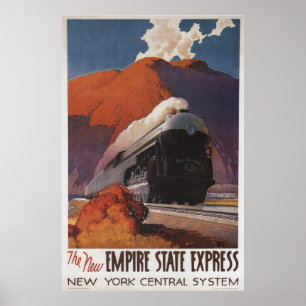 Vintage resor - Empire state Express Tåg Poster