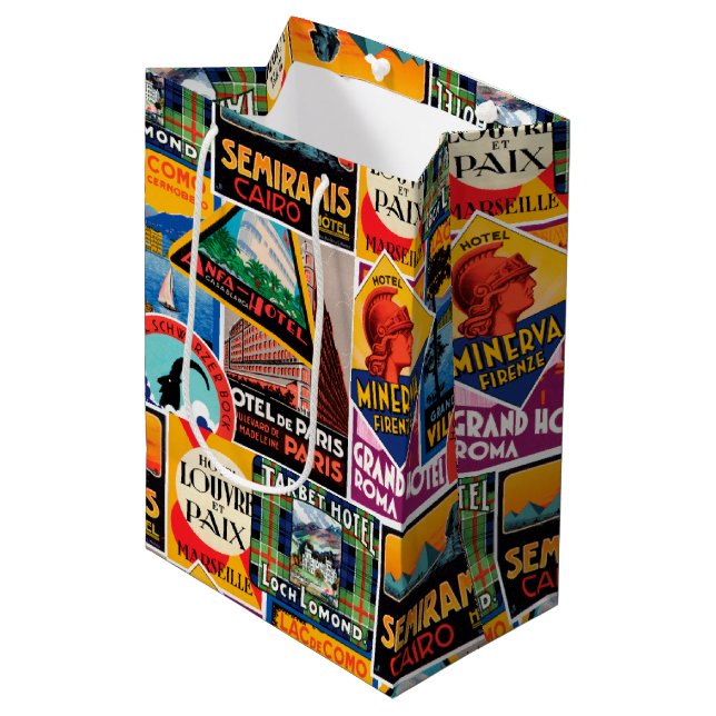 Vintage resor-etiketter (Framsidan Vinklad)