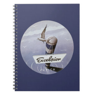 Vintage Resor Excelsior Hotel Zurich Schweiz Anteckningsbok Med Spiral